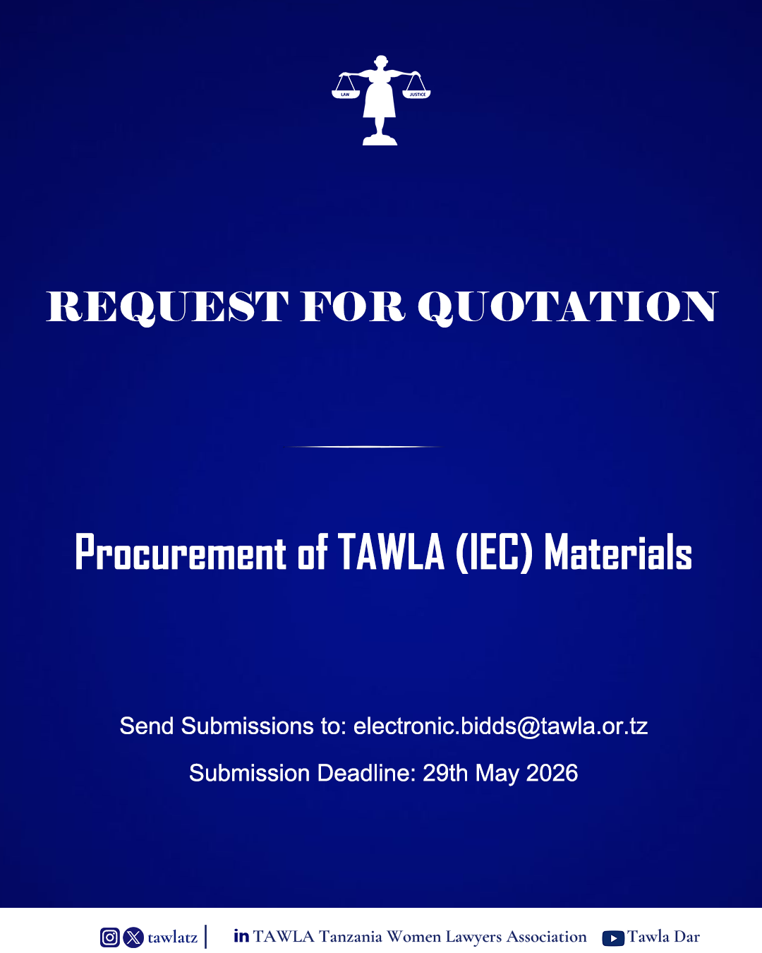 Request for Quotation (RFQ) – Procurement of TAWLA (IEC) Materials