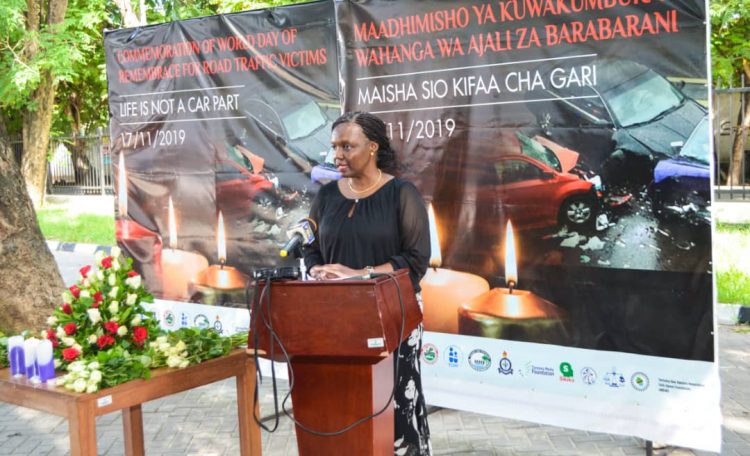 TAWLA Vice Chairperson Advocate Happiness Mchaki addressing stakeholders during the commemoration which took place today 17th November 2019